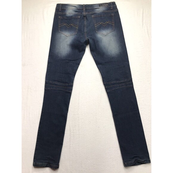 BUCKLE BLACK Moto Jean Men 34x34 (36x35 actual) Skinny Flex Stretch Denim Dark - Picture 2 of 16